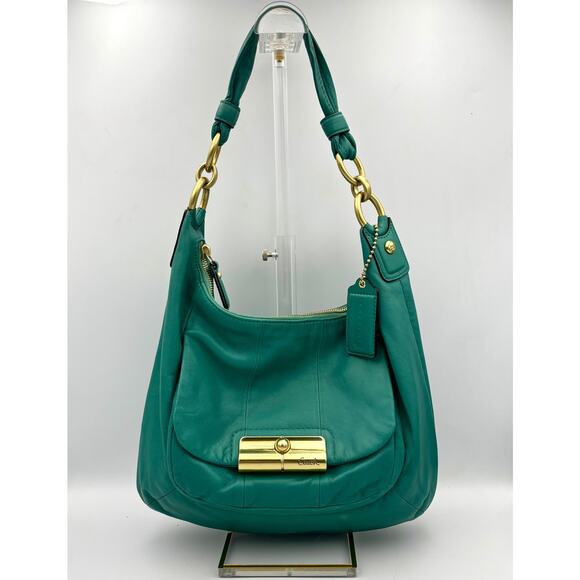 Coach Kristin Leather Hobo Bag | Style No. 16808 | Green Shoulder Purse - Picture 2 of 10